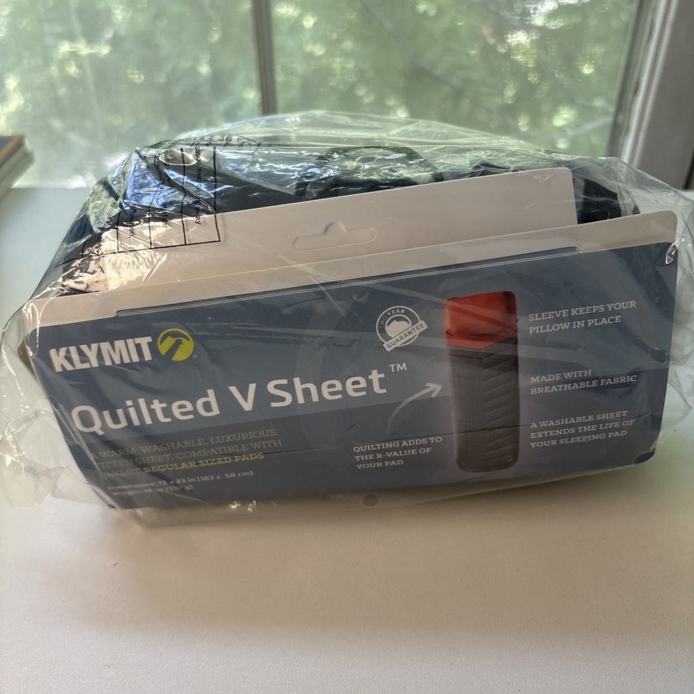 Klymit V Sheet for your Static V Sleeping Pad Quilted 72x23 in NEW IN PACKAGE